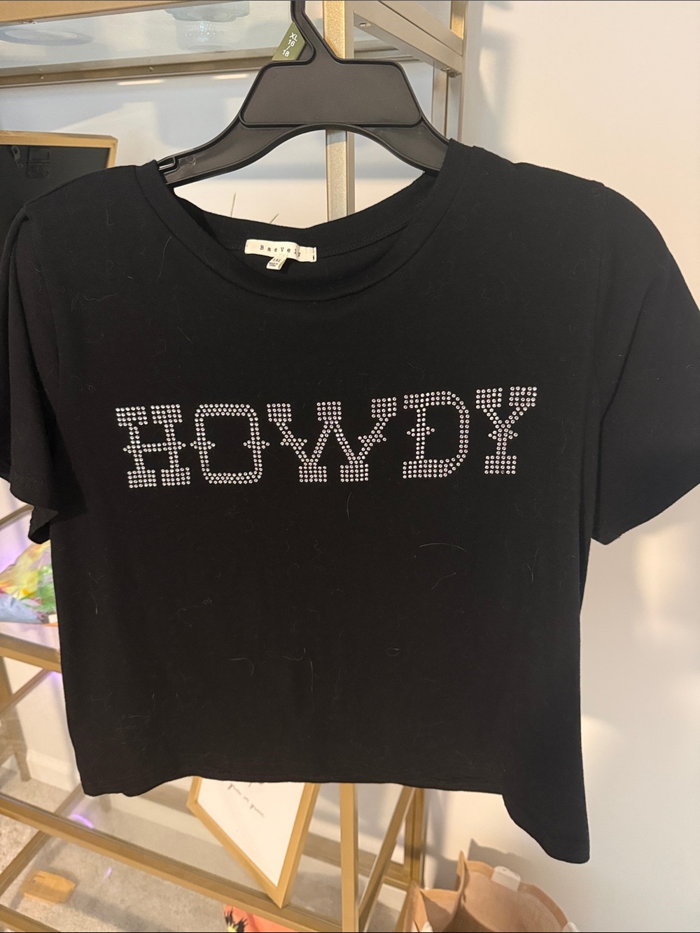 'HOWDY' Rhinestone Crop Tee
